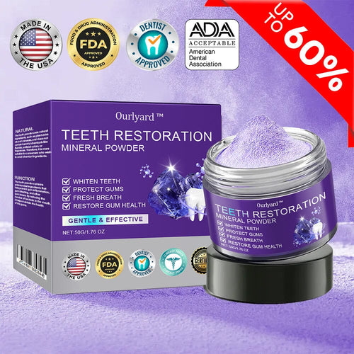 ✅Official Store | Ourlyard™ Tooth Health Mineral Powder🧑🏽⚕️Obtain American Dental Association (ADA) Certification(Treats periodontitis and mouth ulcers, prevents tooth loss, and repairs gum recession)