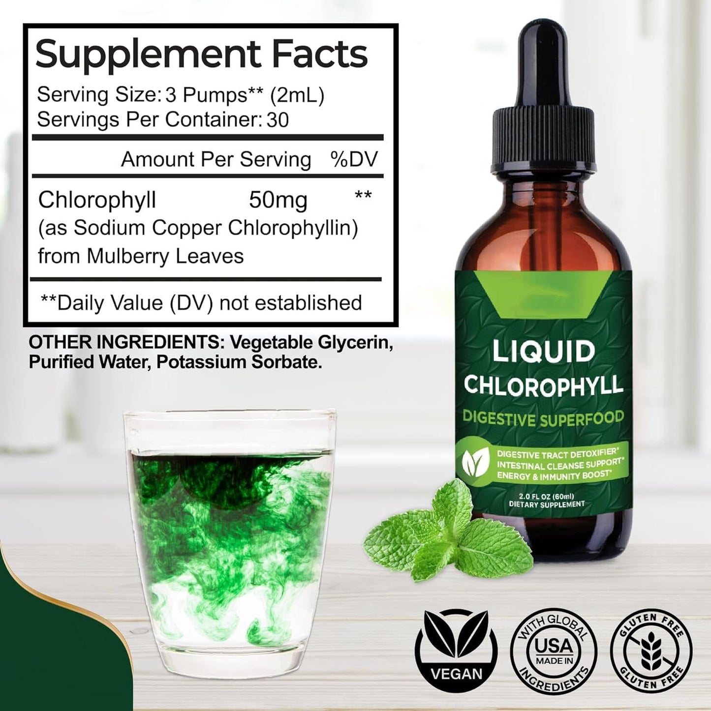 Chlorophyll Liquid Drops