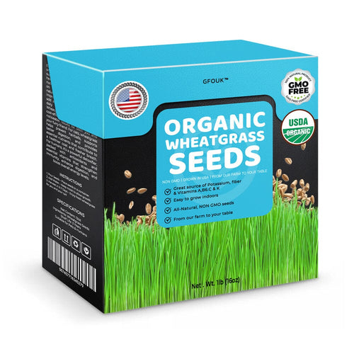 GFOUK™ Organic Wheatgrass Seeds | Non GMO | Grown in USA 🐱 from Our Farm to Your Table