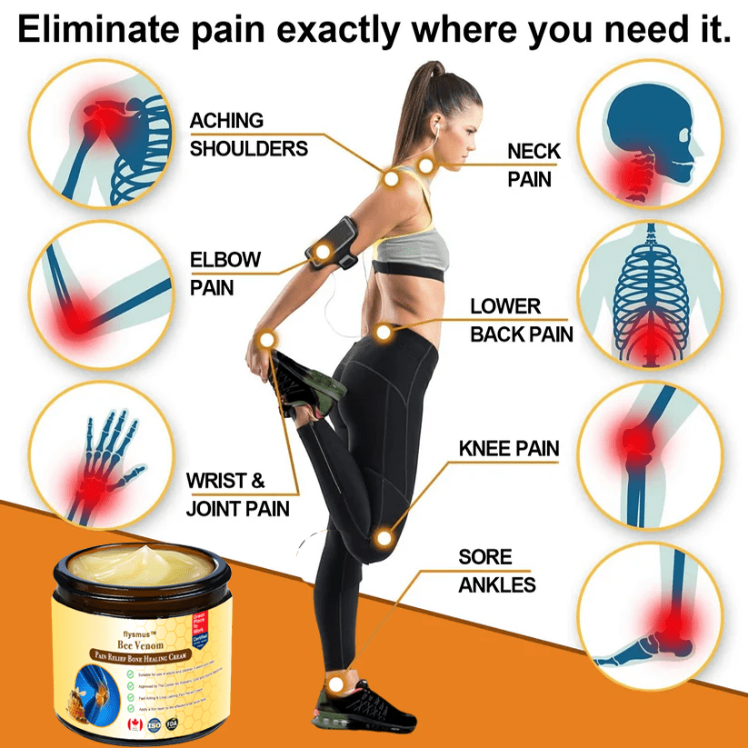 🐝flysmus™ Bee Venom Joint & Bone Recovery Cream(👩🏼⚕️FDA Food and Drug Administration Certified)