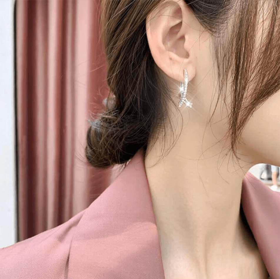 Cross Curved Earrings